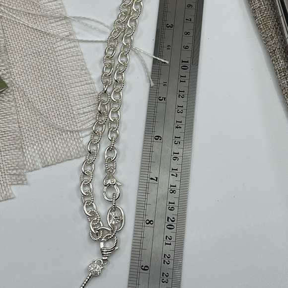 💎 Vintage Judith Ripka Sterling Silver Heart & Key Statement Necklace w/Box Cer - Picture 14 of 16